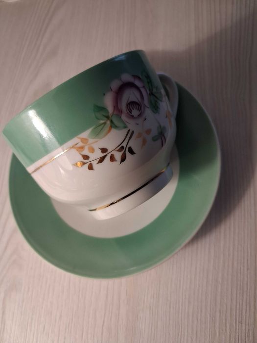 Чайна пара Старий Довбуш середина 50-х Чайная роза