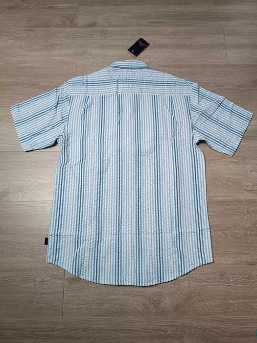 Koszula krótki rękaw kołnierzyk kieszonka prążek 'Cotton Traders' M