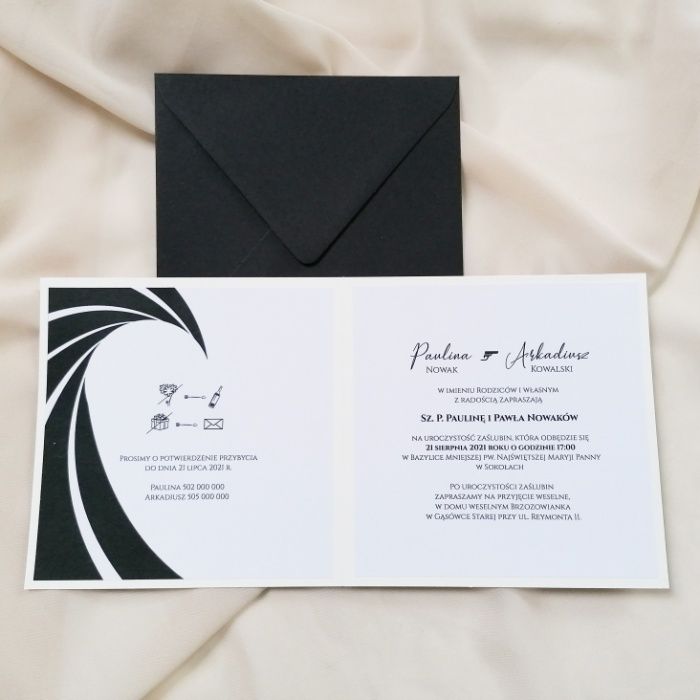 Zaproszenie ślubne w motywie Jamesa Bonda JAMES BOND