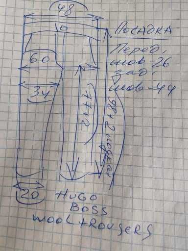 Джинсы брюки Hugo Boss wool trousers Germany w38 navy.