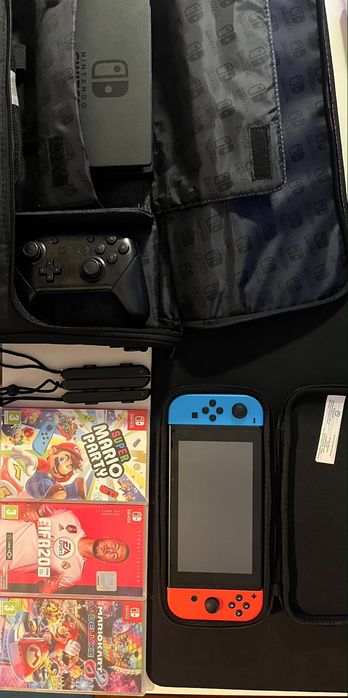 Nintendo Switch V1 + 3 Jogos + Acessórios – 200€