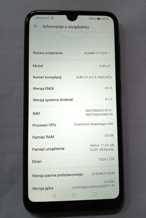 Smartfon Huawei Y7 2019 - stan idealny - wysyłka GRATIS