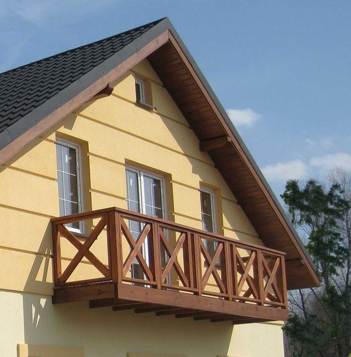 Balustrada krzyżowa drewniana