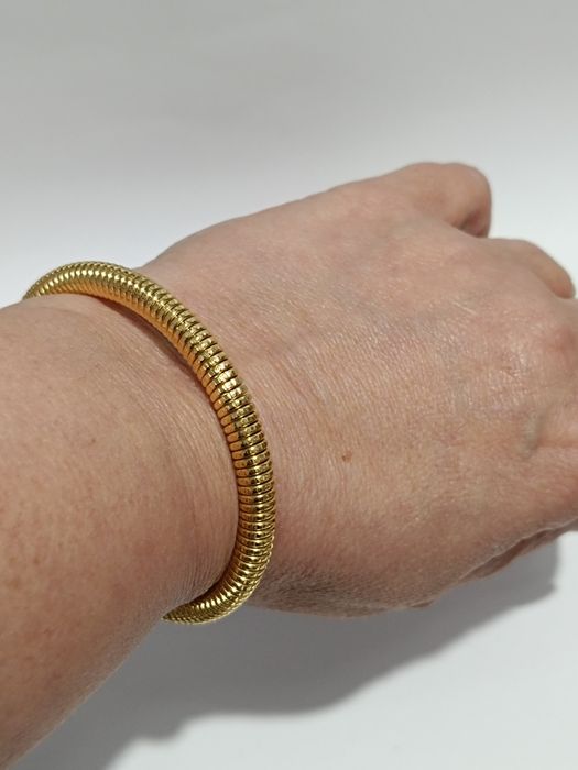 Złota bransoletka elastyczna Sprężynka średnica 6cm, złoto próby 585
