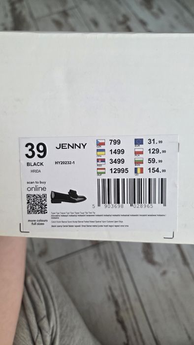 Mokasyny czarne damskie z kokardą