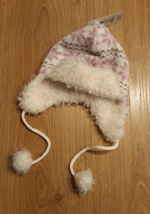 NOWA Czapka zimowa Cool Club 48 cm Biało-różowa SMYK