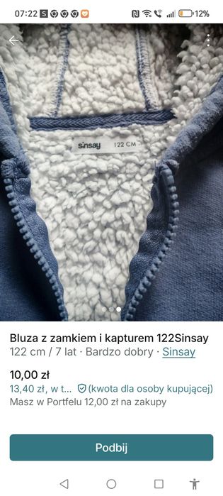 Bluza z futerkiem Sinsay 122