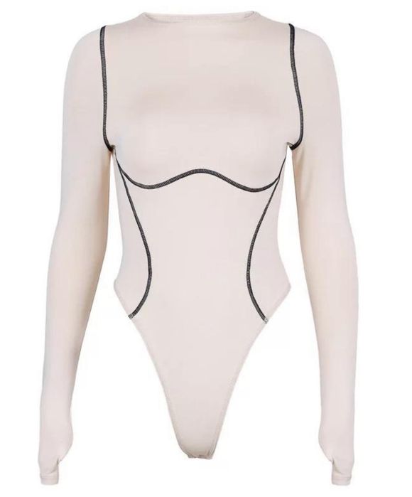 Боді беж зі швами лініями Zara