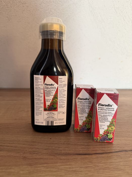 Calkowicie nowy floradix 3x jedna butelka pelnowymiarowa i dwie mini
