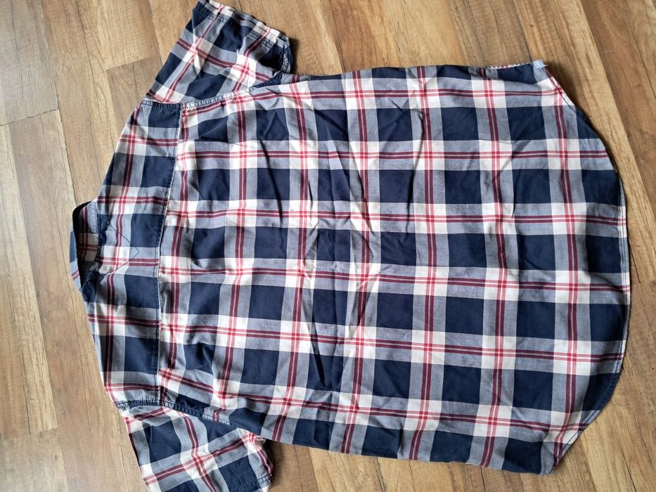 Koszula Tommy Hilfiger XL kratka krótki rękaw granat Bawełniana