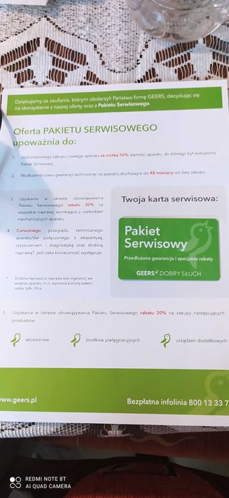 Aparat słuchowy Audeo P 50 R z 29/04/2021r do końca 3 lata gwarancji.