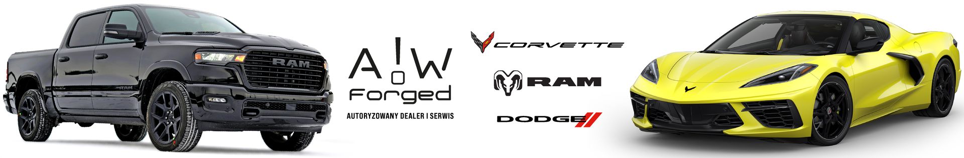 A!W Forged Autoryzowany Dealer i Serwis Corvette, Dodge & RAM top banner