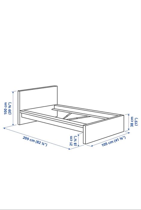 Cama IKEA MALM90x200 Branca – Bom Estado