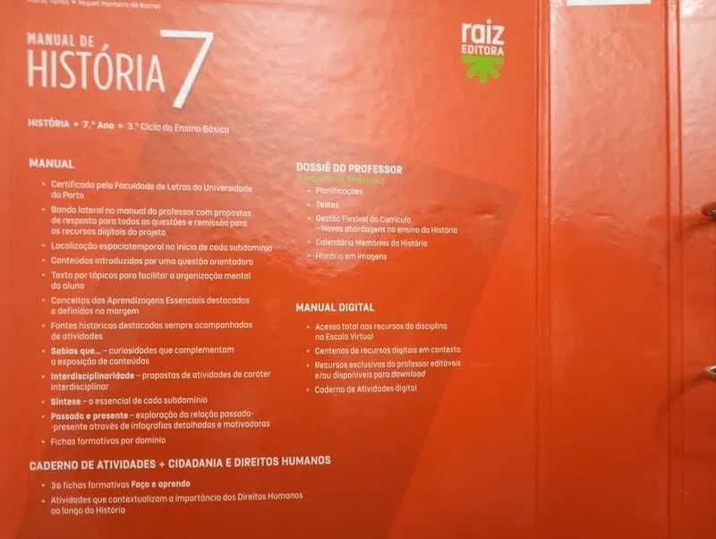 Manual de História 7 - História - 7.º Ano	Dossier do professor completo*