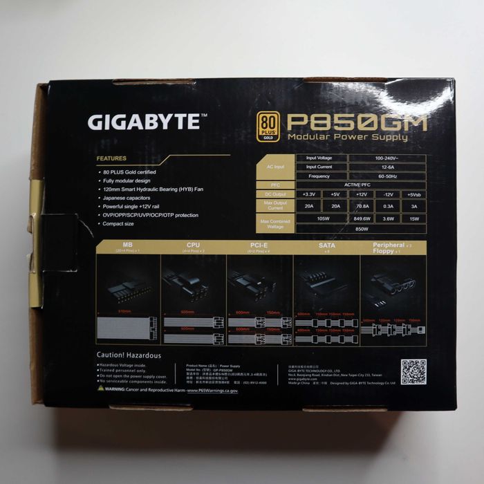 Zasilacz Gigabyte P850GM 850W 80 Plus Gold