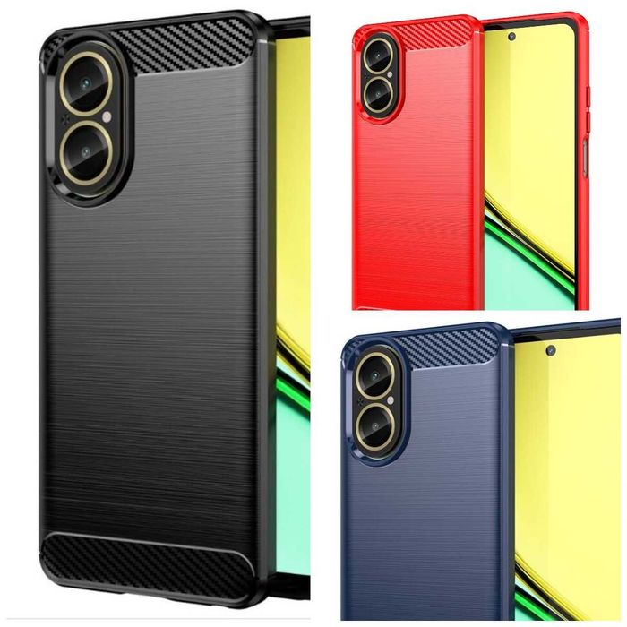 Противоударный чехол накладка для Realme C67 4G карбон Реалми С67 4Ж