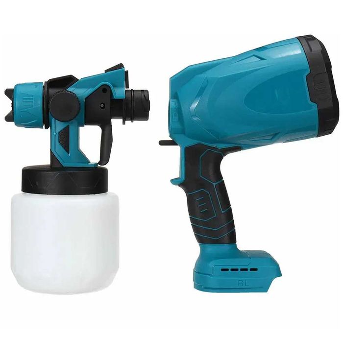 Беспроводной распылитель краски, краскопульт с двумя аккумуляторами.