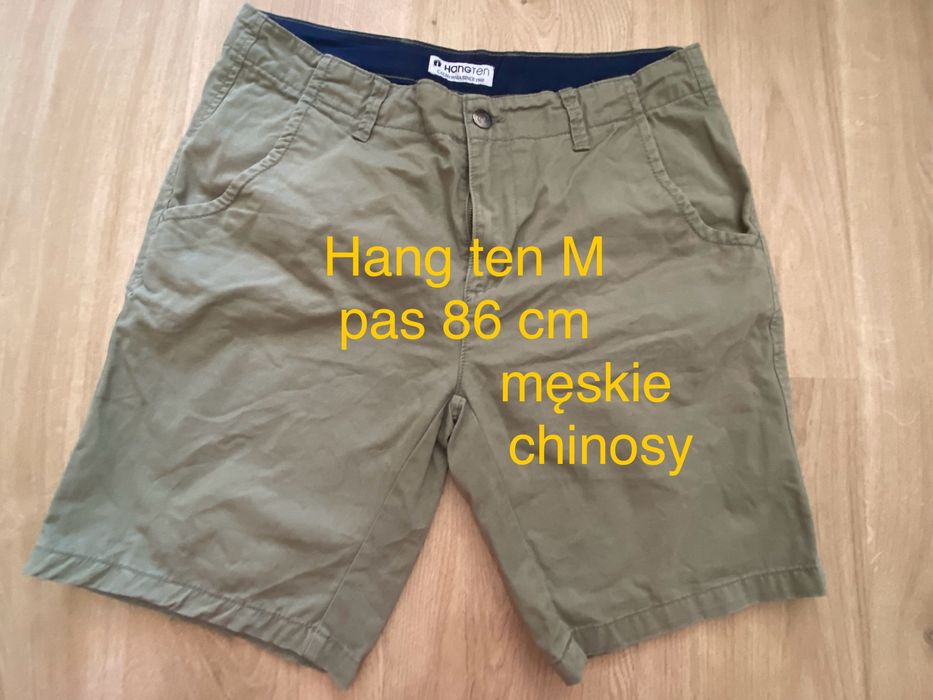 Hang ten M męskie krótkie spodenki spodnie chinosy zielone khaki