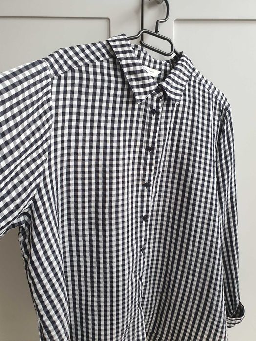 Koszula w czarno-białą kratkę oversize Part Two 44 46