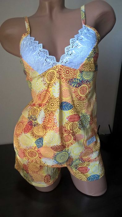 Комплект, пижама, майка +шорты, 100% хлопок, размер 46