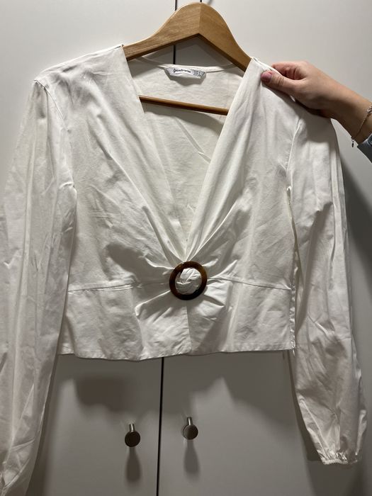 blusa algodao curta e de manga comprida