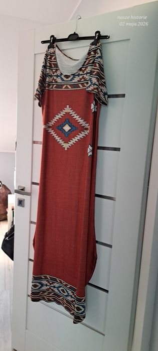 XXL nowa sukienka etno - maxi długość