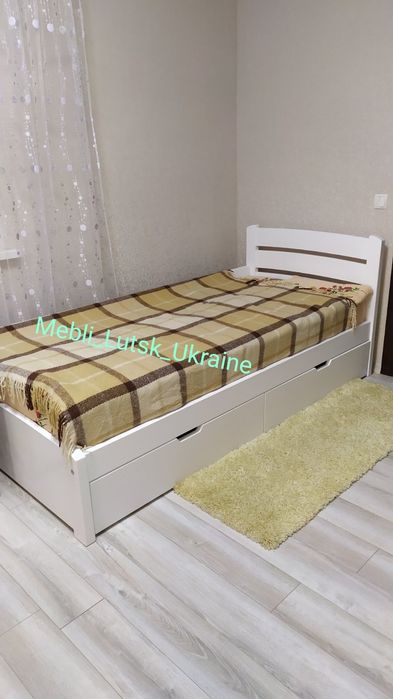 Односпальне ліжко з дерева, деревянная кровать , Лофт кровать