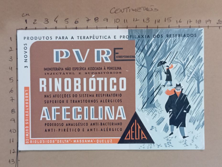 Publicidade antiga de medicamentos em cartão