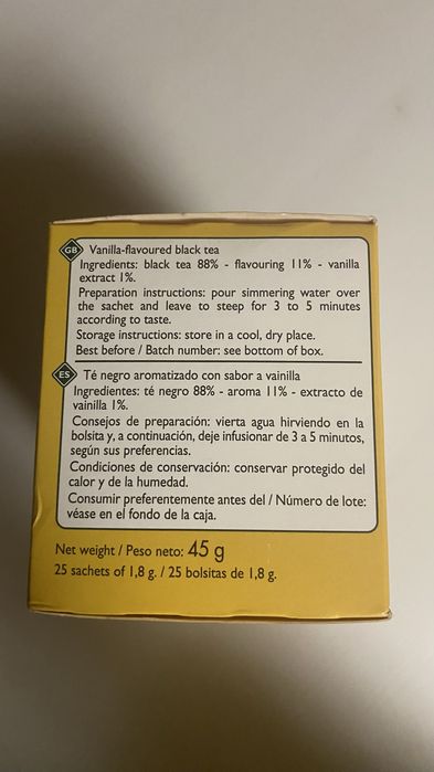 Herbata waniliowa saveur vanille w torebkach
