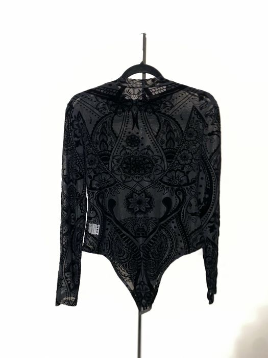 Прозоре чорне боді жіноче, Y2K стиль, довгий рукав Black , нове (L, маломірить на M)