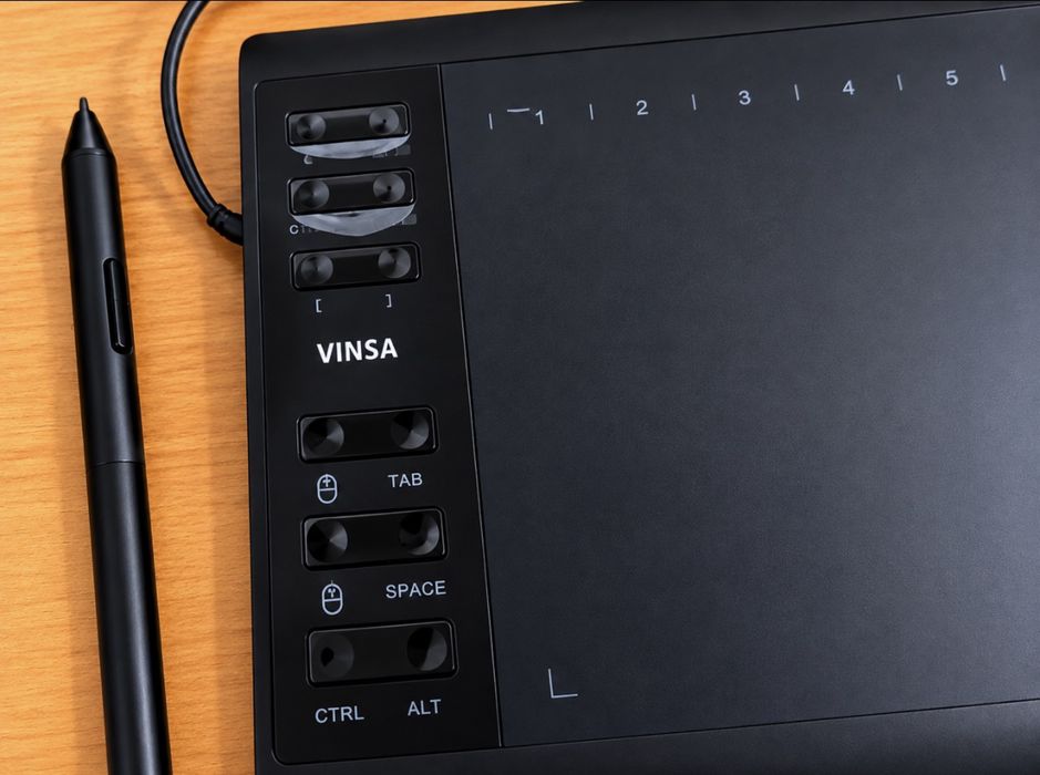 Графічний планшет VINSA VIN1060 Plus 10×6 — стан нового, зі стилусом