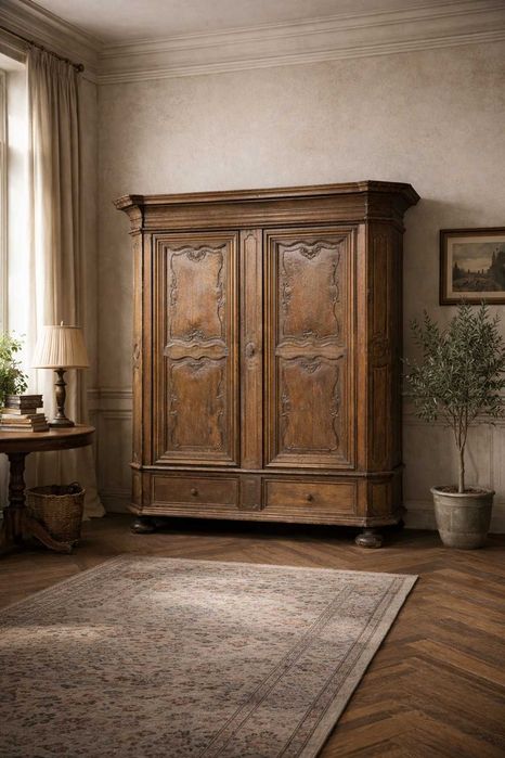 Antyczna szafa ok. 1900r, lite drewno - duży, solidny mebel do renowacji