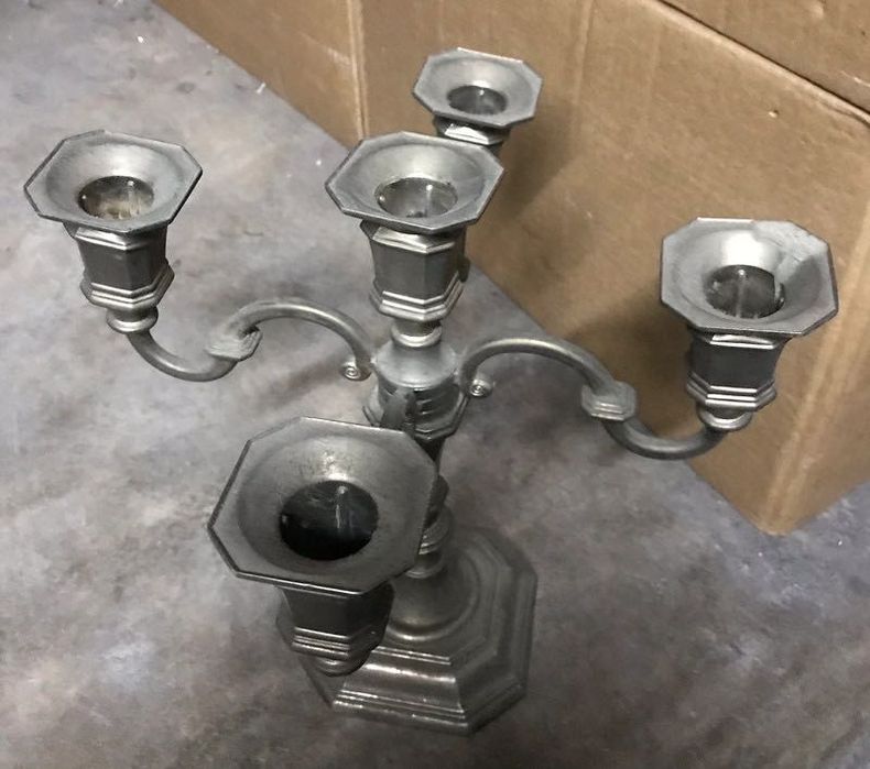 Castiçal antigo de braços para 5 velas