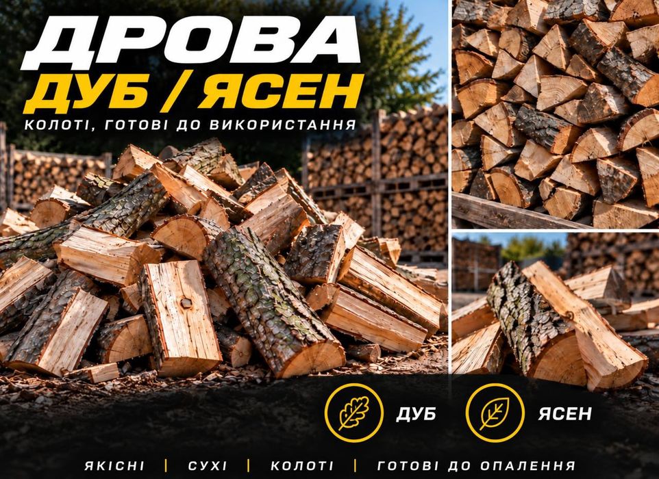 Колоті дрова Дуб / Ясен — 3200 грн