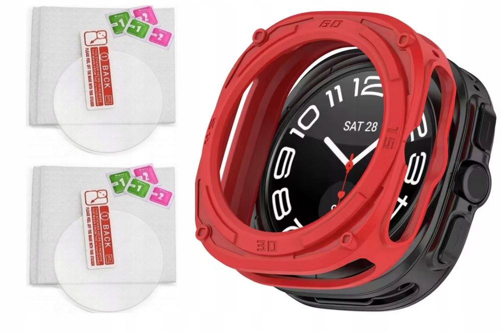 Zestaw 2 x Szkło Hartowane + Etui do Samsung Galaxy Watch 7 Ultra 47mm