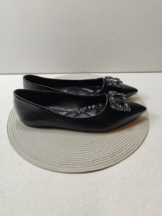 Stylowe balerinki kolor czarny  duży rozmiar 43 44 XL XXL