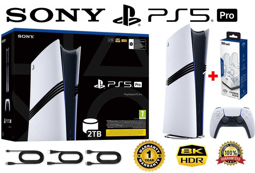 PS5 Pro 2TB + pad Dualsense + stacja ładowania  PlayStation 5 Pro