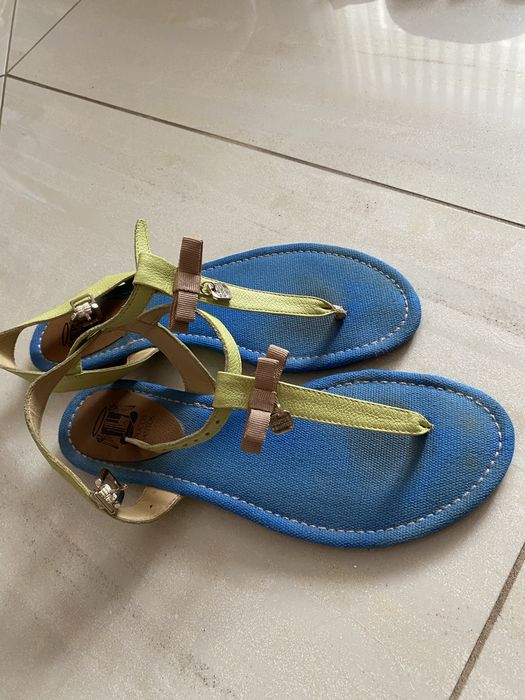 Sandalki skora/plotno H&M