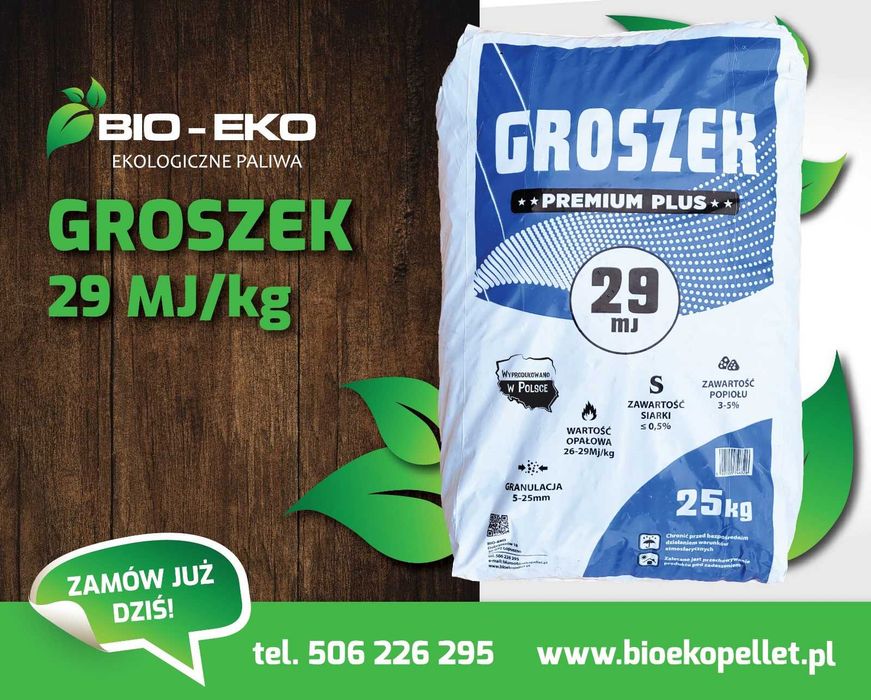 Węgiel Groszek 29 Mj Karlik Karolinka Staszic Wesoła Workowany 25kg