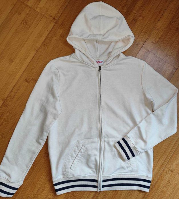 Худи, свитшот, толстовка молочного цвета. Кофта хлопок. 46-48