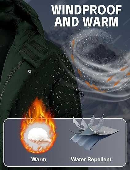 Мужское пальто зимнее, водонепроницаемая парка куртка УЦЕНКА