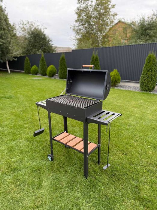 КОМПАКТНИЙ / Мангал з кришкою для барбекю метал 4 мм на 8 шампурів