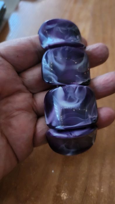 Tanio Bransoleta duża imitacja ametystu