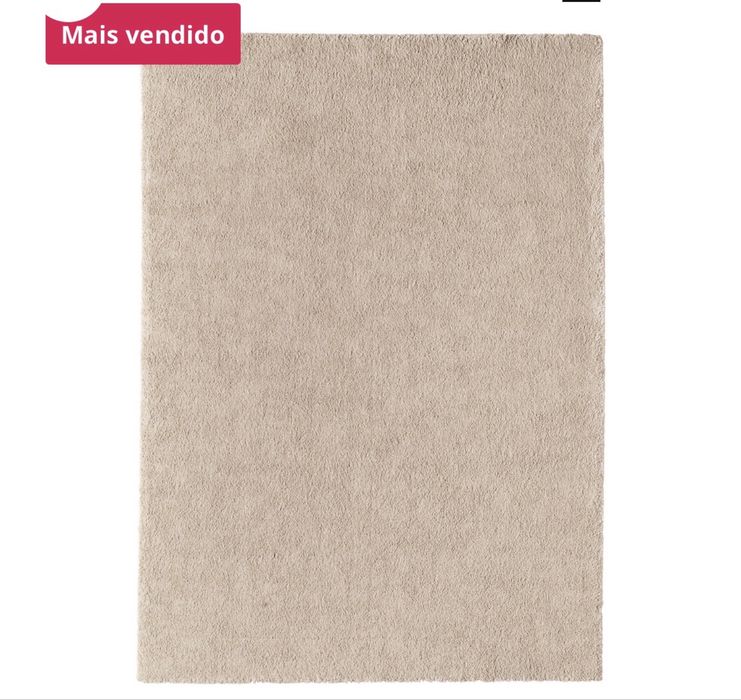 Tapete pelo curto branco-bege 170x240