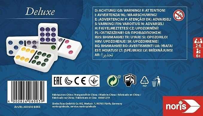 Gra Logiczna Towarzyska Domino Deluxe NORIS  2-6 graczy