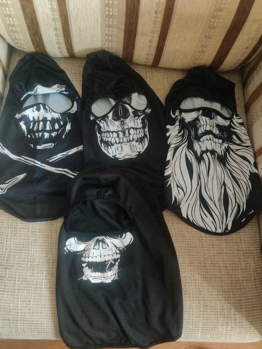 Тактична балаклава скелет. Чорна балаклава череп. Підшлемник скелет