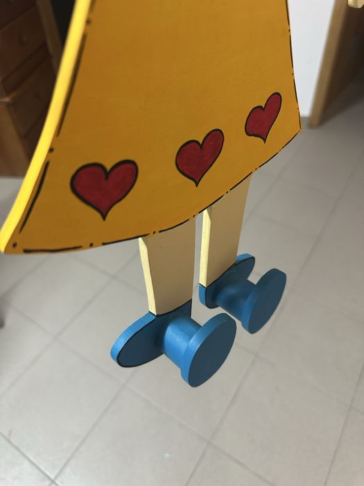 Cabide Criança Menina Pendurar Amarelo Azul Vermelho