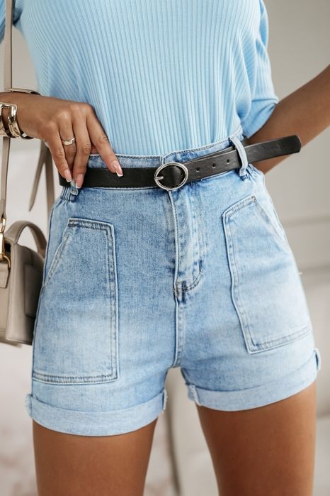 Nowe z metką fantastyczne szorty M. SARA z paskiem i kieszeniami rozmi