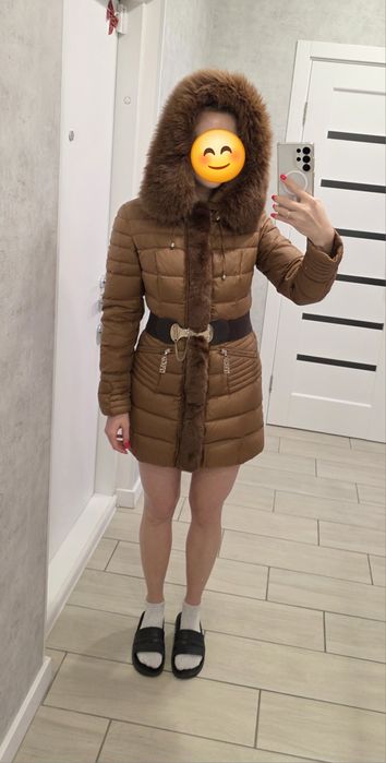 Не збитий! Зимовий натуральний пуховик (пух/перо), С-М