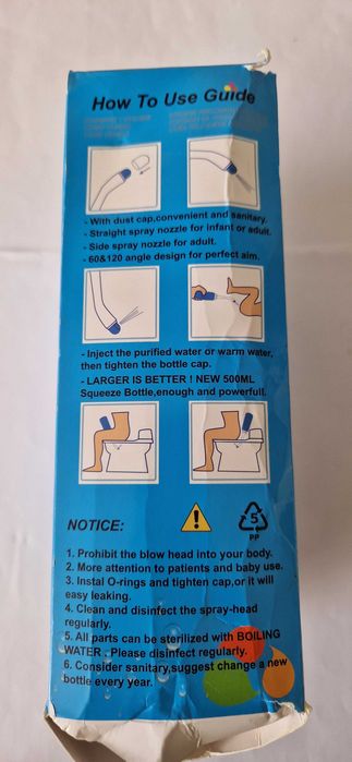 Przenośny bidet, 2 sztuki, 500 ml, nowe, pokrowiec